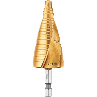 DWTDWA1789IR image(0) - DEWALT 7/8 in. - 1-1/8 in. IMPACT READY Titanium Nitride Coating Step Drill Bit Set