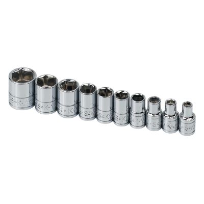 SKT4910 image(0) - S K Hand Tools SOCKET SET 1/4IN. DRIVE 10 PC SAE STD 6 POINT