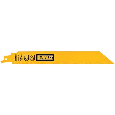 DWTDWAR9114 image(0) - DEWALT 9 In Bi-Metal Reciprocating Saw Blade 14 TPI (5 Pack)