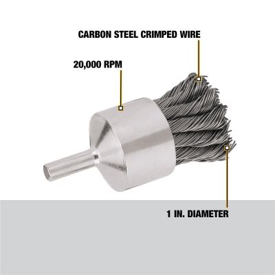 DWTDW4902 image(0) - DEWALT 3/4" x 1/4" HP .014 Carbon Crimp Wire End Brush