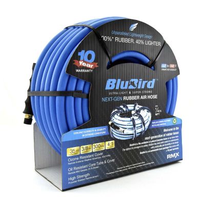 BLBBB3835 image(0) - BluBird 3/8" x 35' Rubber Air Hose - Heavy - Duty Pneumatic Hoses