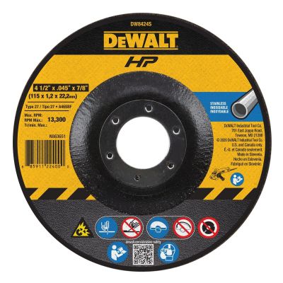 DWTDW8424S image(0) - DEWALT Cfree Thin Cutoff Wheel, 4-1/2-Inch X.045 X 7/8-Inch
