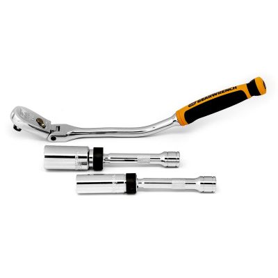 KDT81229T image(0) - GearWrench 3 Piece 3/8 Inch Drive 90-Tooth Spark Plug Ratchet Set