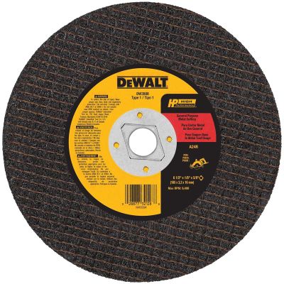 DWTDW3508 image(0) - DEWALT 6-1/2-Inch By 1/8-Inch By 5/8-Inch A24R Abrasive Metal Cutting Wheel