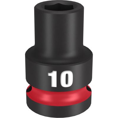 MLW49-66-6242 image(0) - Milwaukee Tool SHOCKWAVE Impact Duty  1/2"Drive 10MM Standard 6 Point Socket