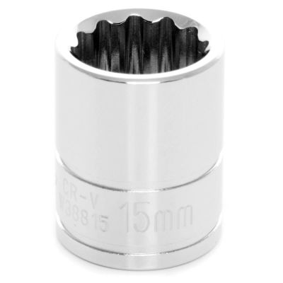 WLMW38815 image(0) - Wilmar Corp. / Performance Tool 3/8" Drive 15mm 12pt Socket