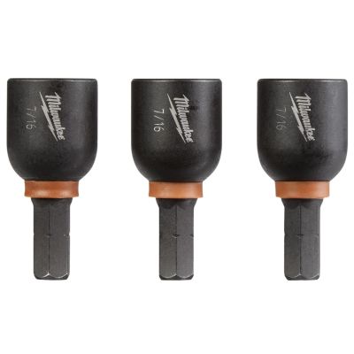 MLW49-66-4516 image(0) - Milwaukee Tool SHOCKWAVE Impact Duty 7/16&rdquo; Insert Magnetic Nut Driver 3PK