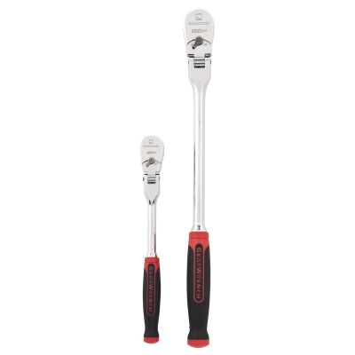 KDT81204XP image(0) - GearWrench 2 Piece 1/4 Inch and 3/8 Inch Drive 120XP Dual Material Flex Handle Teardrop Ratchet Set