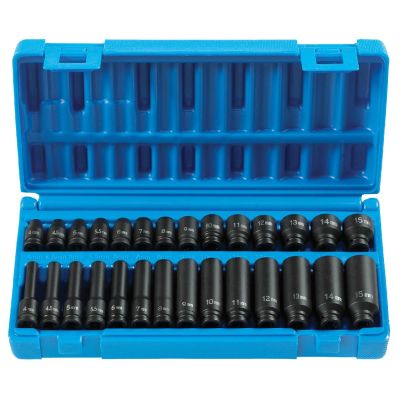 GRE9728M image(0) - Grey Pneumatic 1/4" Drive 28 Piece Standard & Deep Length Metric Master Set