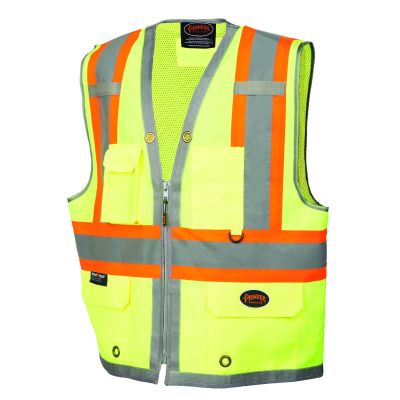SRWV1010260U-M image(0) - Pioneer Pioneer - 300D Oxford with Mesh Back Surveyor Vest - Hi-Vis Yellow/Green - Size Medium