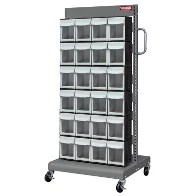 LDS1010548 image(0) - ShopSol Mobile Parts Cart - Flip Out Bin, 24 Bins