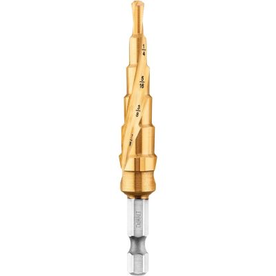 DWTDWA1784IR image(0) - DEWALT 3/16" - 1/2" IMPACT READY Titanium Nitride Coating Step Drill BIt