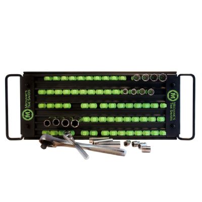 MTSLASTRAYMBG image(0) - Mechanic's Time Savers 5 Row Lock-a-Socket Tray - Matte Black