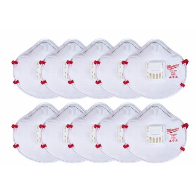 MLW48-73-4014 image(0) - Milwaukee Tool 10pk N95 Valved Respirator