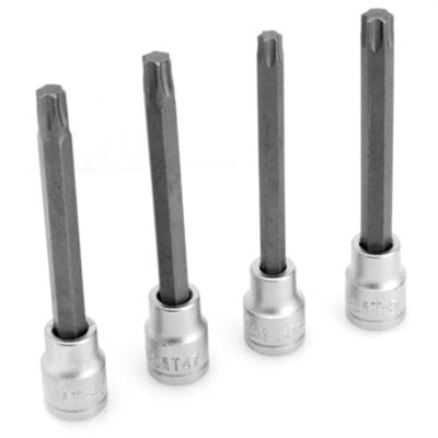 WLMW86020 image(0) - Wilmar Corp. / Performance Tool 4 Piece 3/8" Drive Long Star Bit Socket Set