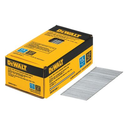 DWTDWFN1540-1 image(0) - DEWALT 15GA, " FN" Angled Finish Nails, 2-1/2", Chisel Point, Coated, 1000 ct