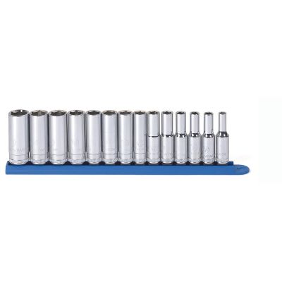 KDT80554 image(0) - GearWrench 14 Piece 3/8 Inch Drive 6 Point Deep Metric Socket Set