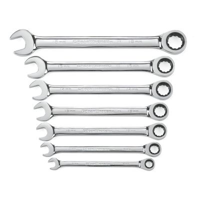 KDT9417 image(0) - GearWrench 7 Piece 72-Tooth 12 Point Ratcheting Combination Metric Wrench Set