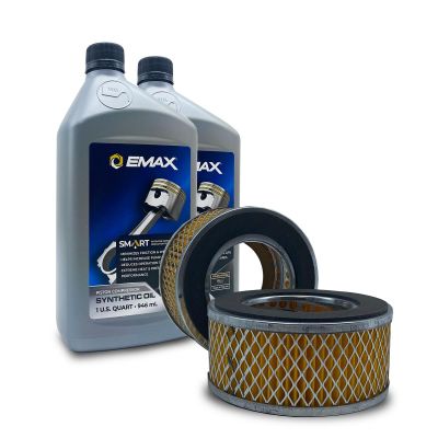 EMXFKIT008WB image(0) - Emax Compressor 1-5 YR Warranty Filter Maintenance kits for 5hp - 10hp Compressors, includes (2) Quarts of Synthetic OIL004 and (2) Air FILTER057 (8) Silencer FILTER107
