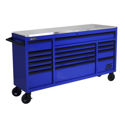 HOMBL04072164 image(0) - Homak Manufacturing 72 Inch RS Pro Roller Cabinet Stainless Steel Top - Rally Sport Blue