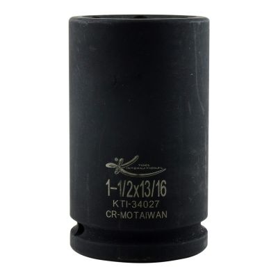 KTI34027 image(0) - K Tool International Socket Impact 1-1/2 x 13/16 Inch 3/4 Inch Drive Budd Wheel 6 Point