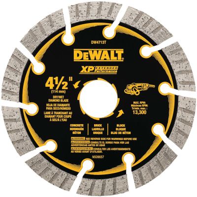 DWTDW4713T image(0) - DEWALT XP 4-1/2" All-Purpose Segmented Diamond Blades