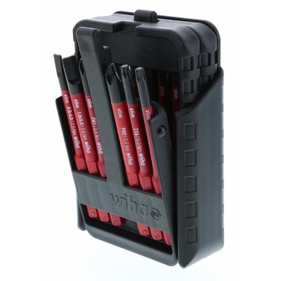 WIH28348 image(0) - Wiha Tools SlimLine Blade belt set holds 12 Slimline Blades securely and allows easy access to the tips you need.The Set includes Slotted 4.0mm and 5.5mm, Phillips #1 and #2, Square #1 and #2, Torx&reg; T15, T20, and T25, Hex 2.5, 3.0,