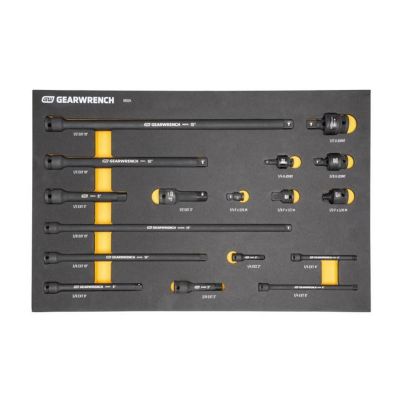 KDT86524 image(0) - GearWrench 17 Piece 1/4", 3/8", 1/2" Impact Drive Tool Accessories Set with Foam Storage Tray
