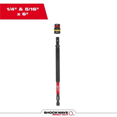 MLW49-66-4745 image(0) - Milwaukee Tool SHOCKWAVE Impact Duty 1/4 Inch and 5/16 Inch x 6 Inch QUIK-CLEAR 2-in-1 Magnetic Nut Driver