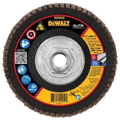 DWTDWA8280H image(0) - DEWALT 40G T29 Xp Ceramic Flap Disc, 4-1/2" X 5/8"